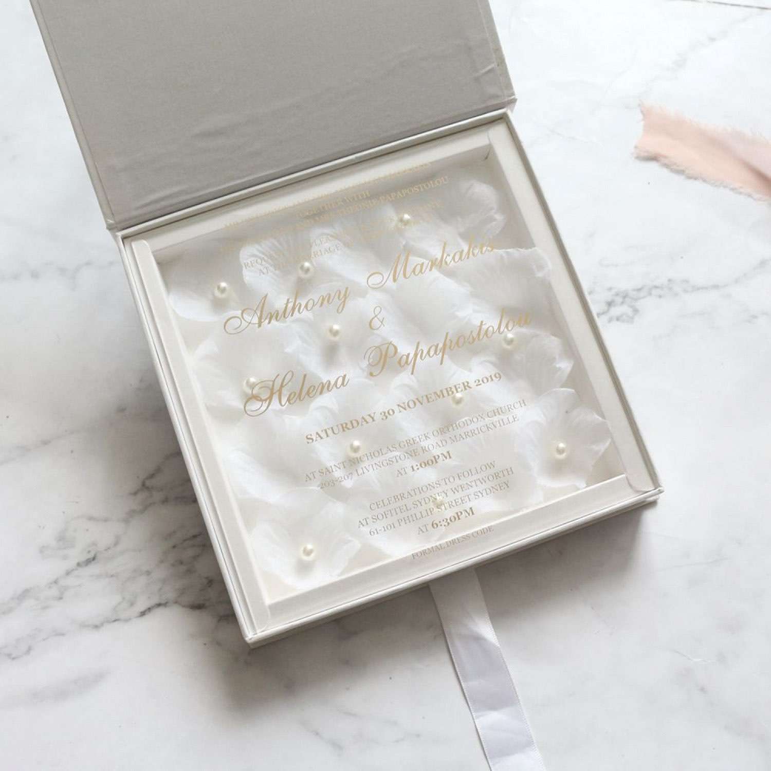 Transparent Invitation Card With Hardcover Box Elegant Wedding Invitation 